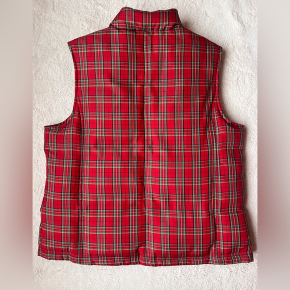 Charter Club Plaid Red Down Puffer Vest Women Size Medium - Picture 2 of 8